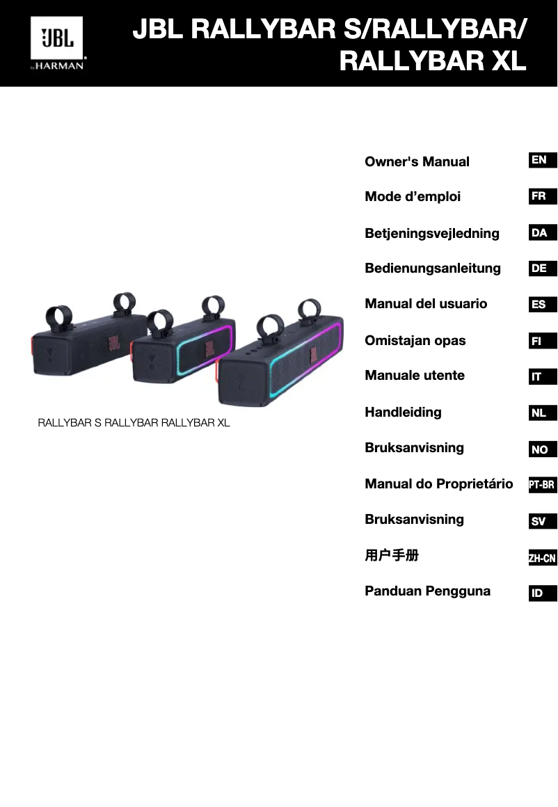 Imagen de la primera página del manual del dispositivo Rallybar S