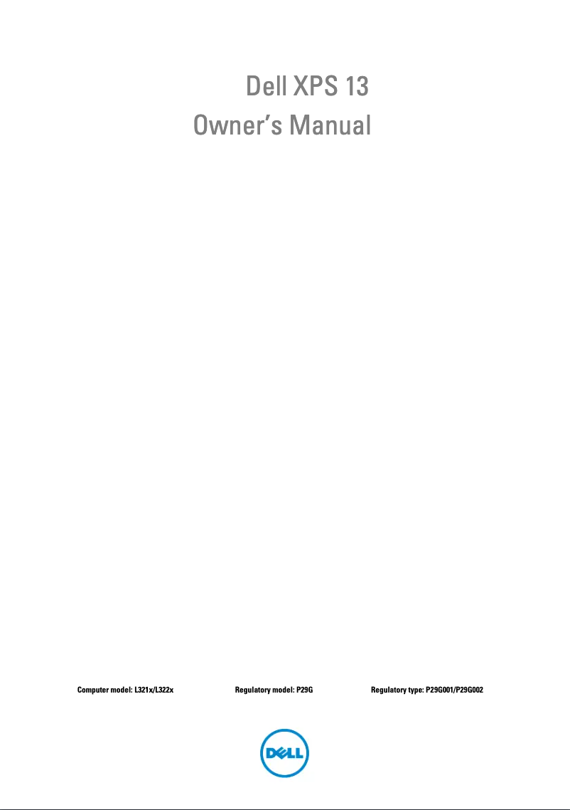 Imagen de la primera página del manual del dispositivo XPS 13-L322x