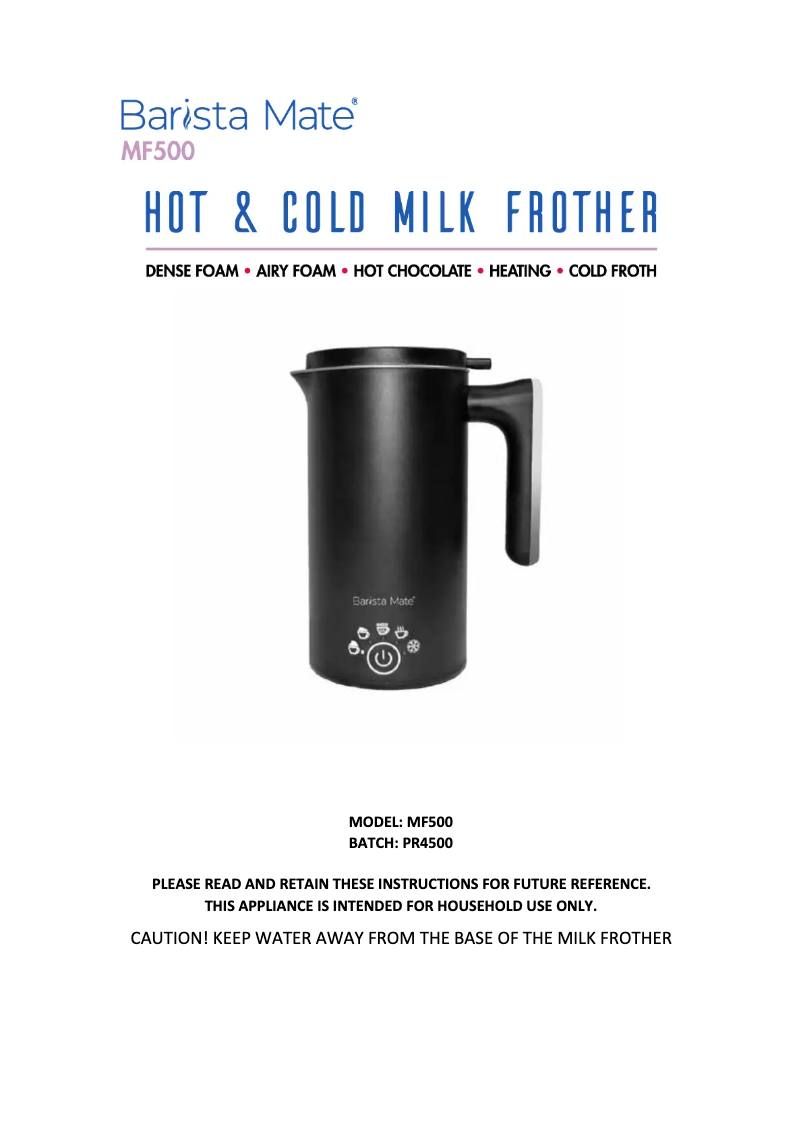 Imagen de la primera página del manual del dispositivo MF500