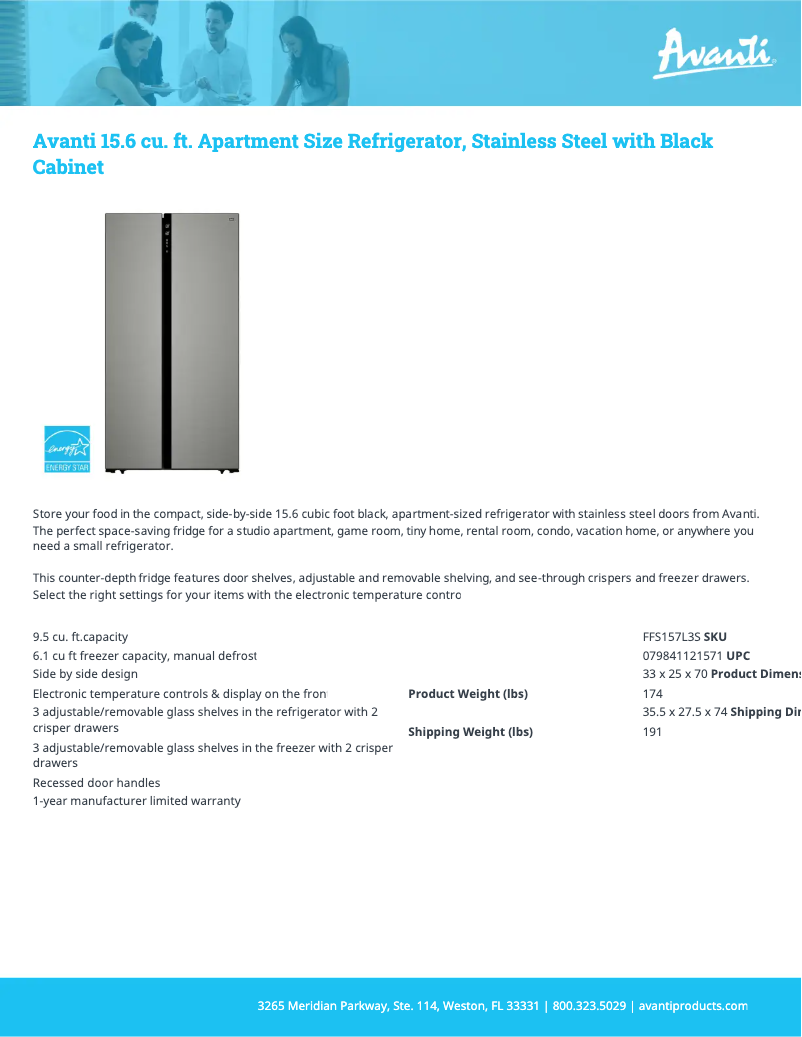 Imagen de la primera página del manual del dispositivo FFS157L3S