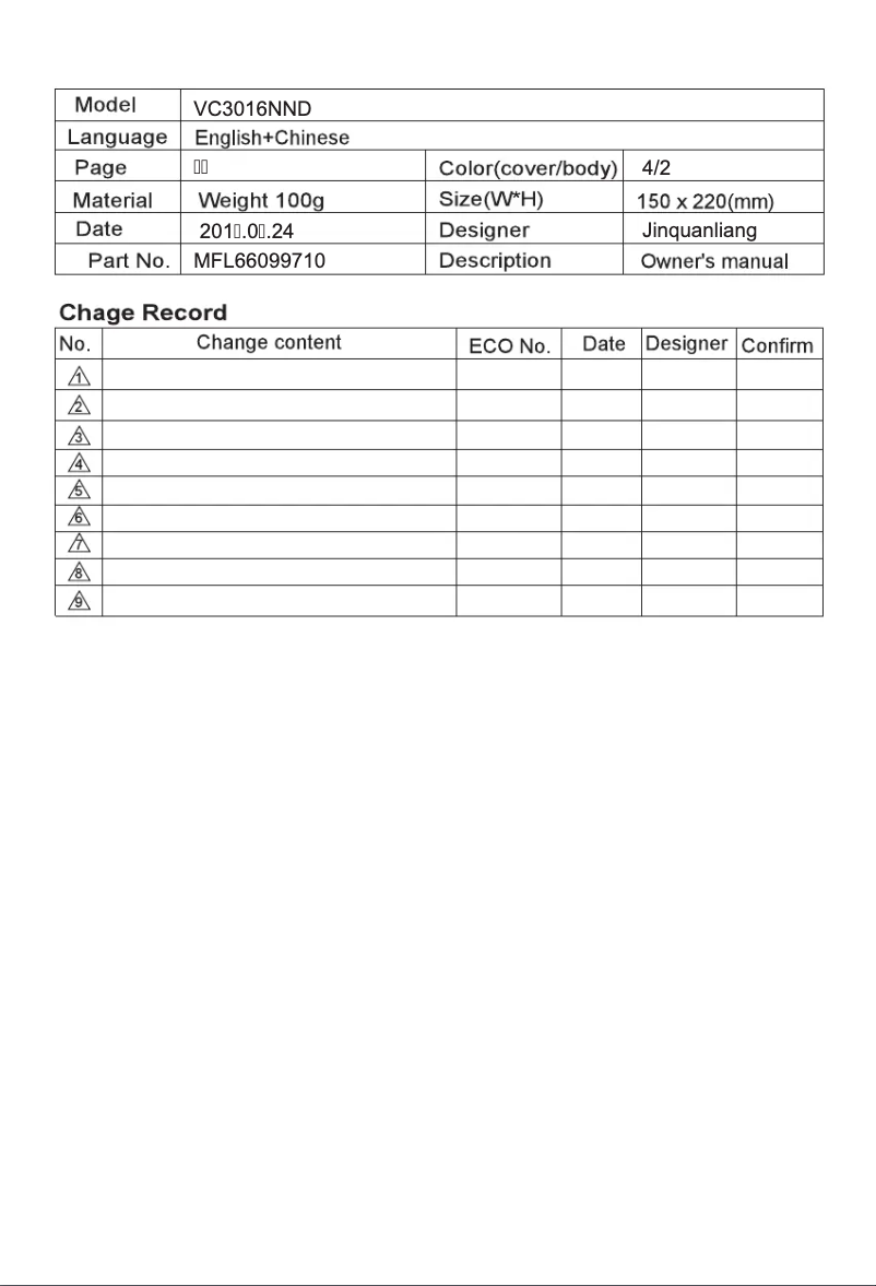 Imagen de la primera página del manual del dispositivo VC3016NND
