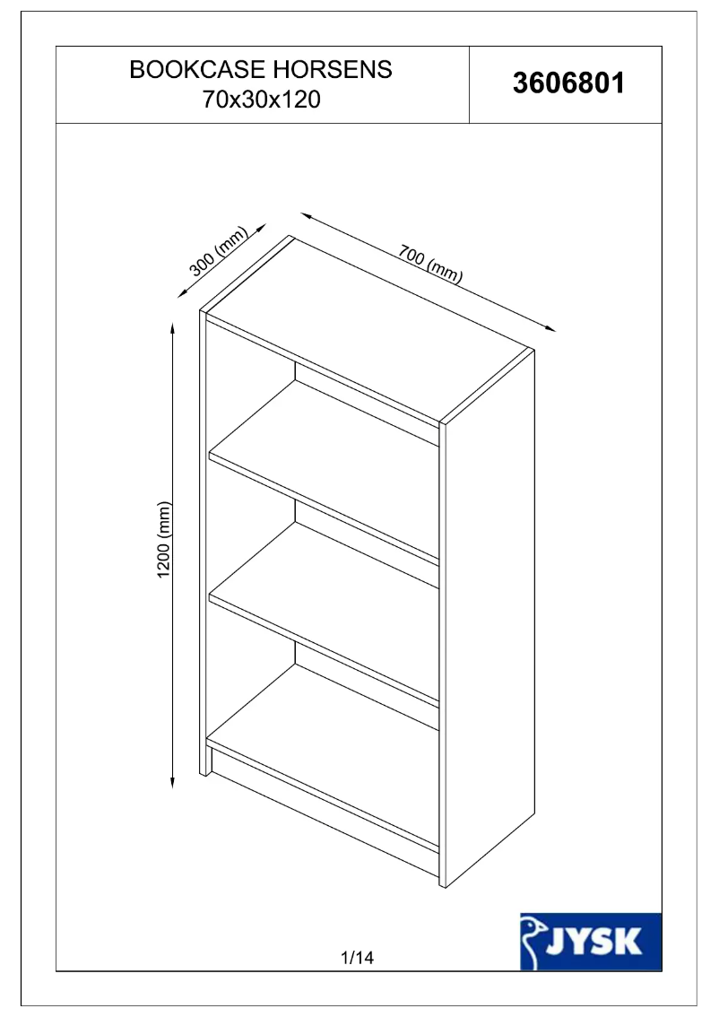 Imagen de la primera página del manual del dispositivo Horsens (70x120x30)