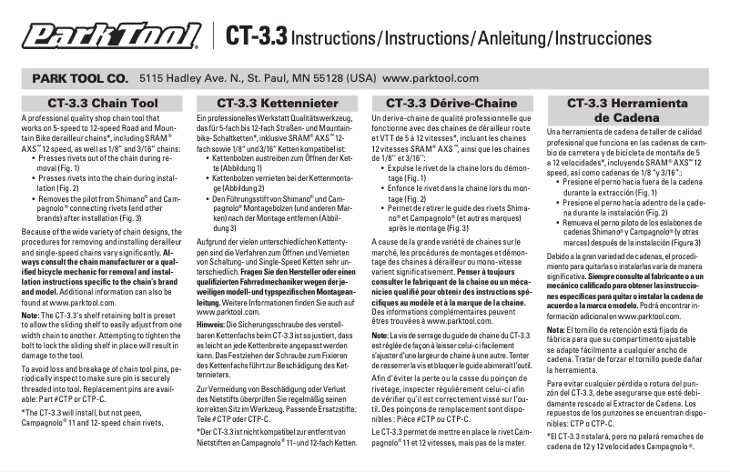 Imagen de la primera página del manual del dispositivo CT-3.3