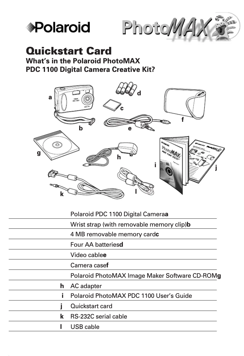 Página nº 1 - Manual de usuario Polaroid PhotoMax PDC 1100