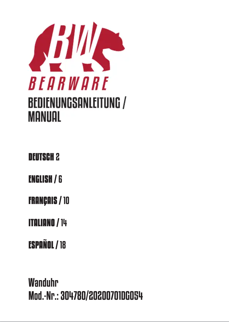 Página 1 del manual Manual de usuario Bearware 304780