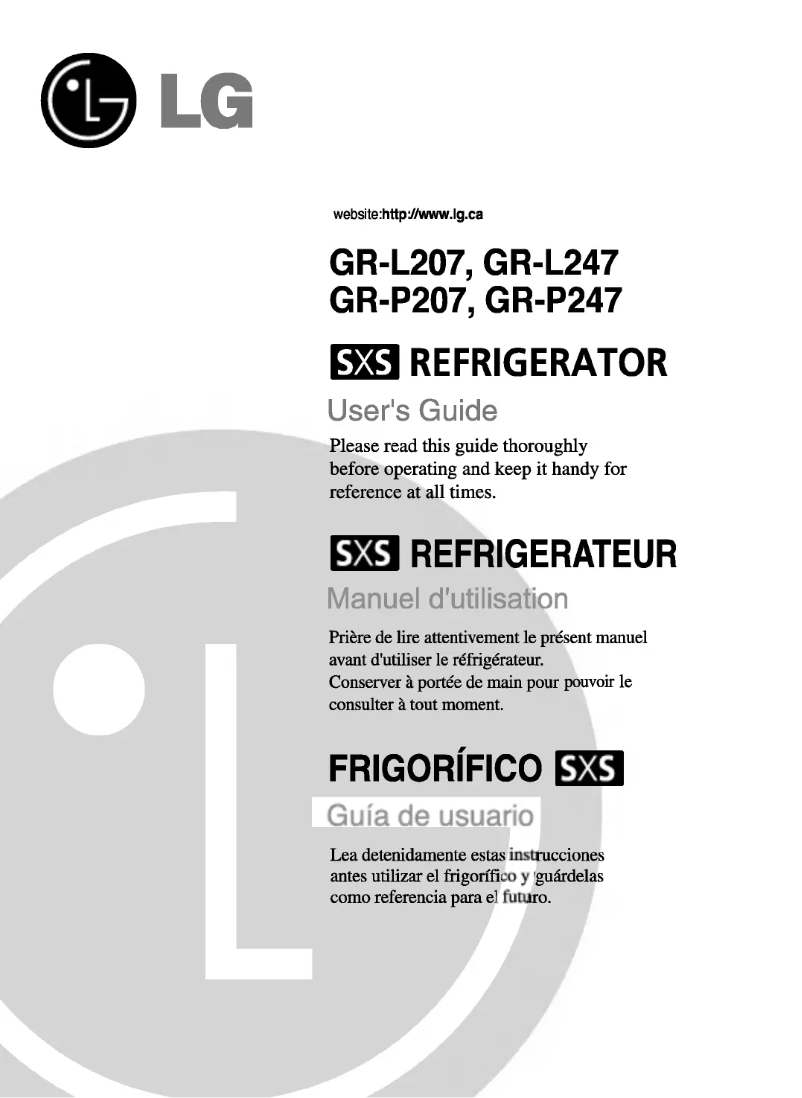 Imagen de la primera página del manual del dispositivo GR-L207GTU