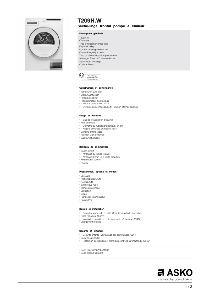 Imagen de la primera página del manual del dispositivo T209H.W