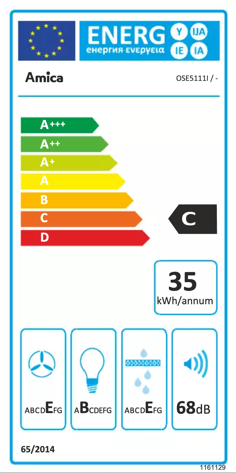 Página nº 1 - Etiqueta energética Amica OSE5111I
