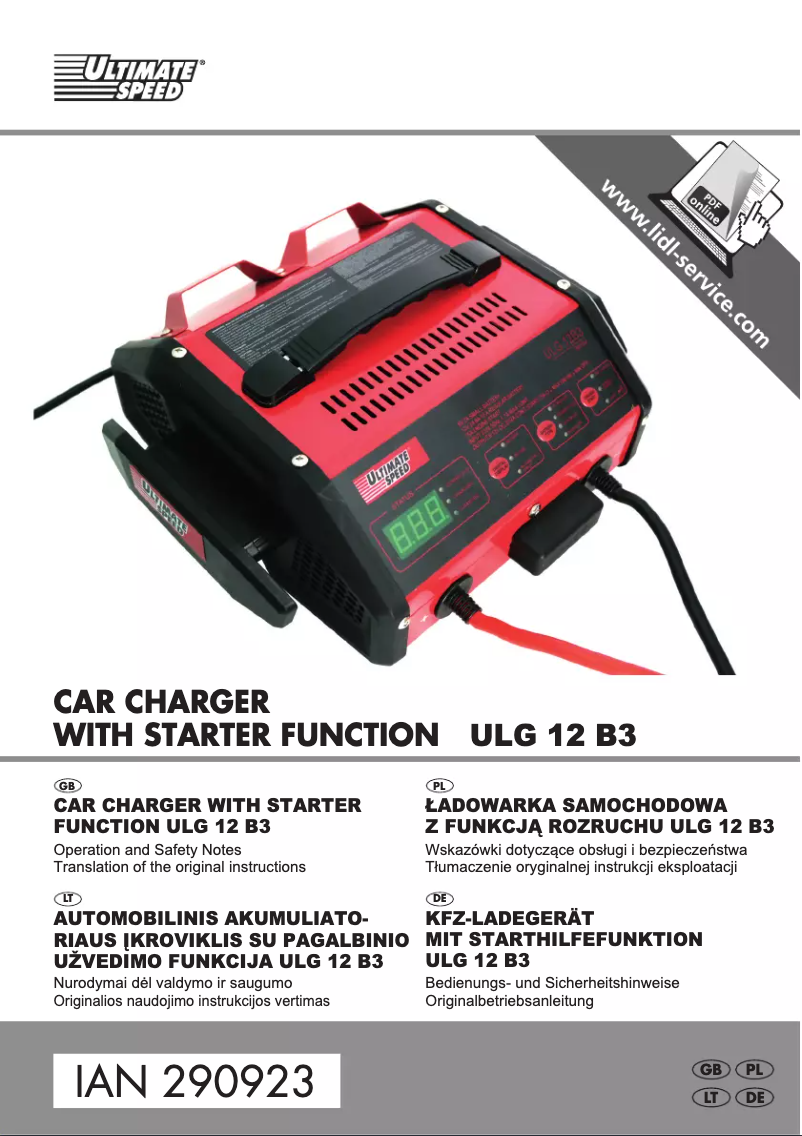 Página 1 del manual Manual de usuario Ultimate Speed ULG 12 B3