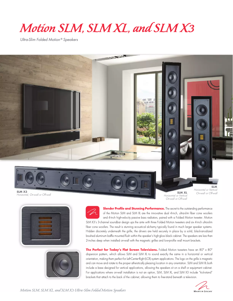 Página 1 del manual Ficha técnica Martin Logan Motion SLM X3