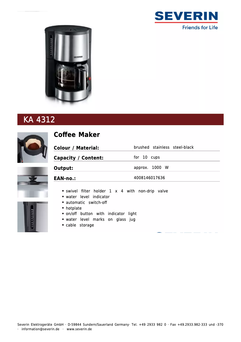 Imagen de la primera página del manual del dispositivo KA 4312