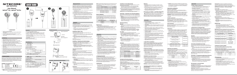 Página 1 del manual Manual de usuario Nitecore izzCool 10 Pro