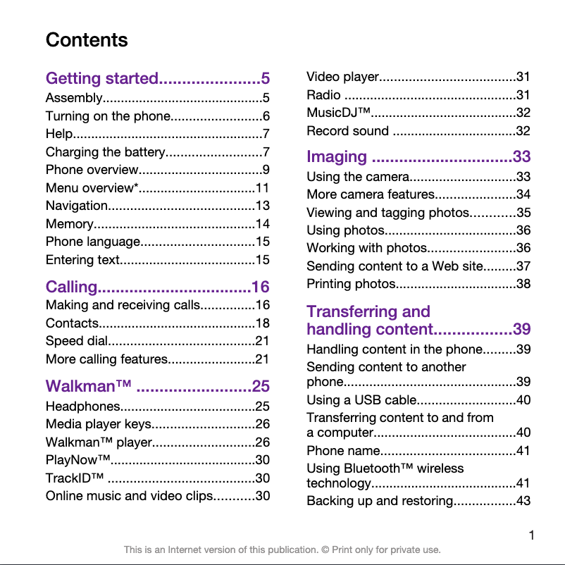 Imagen de la primera página del manual del dispositivo W995