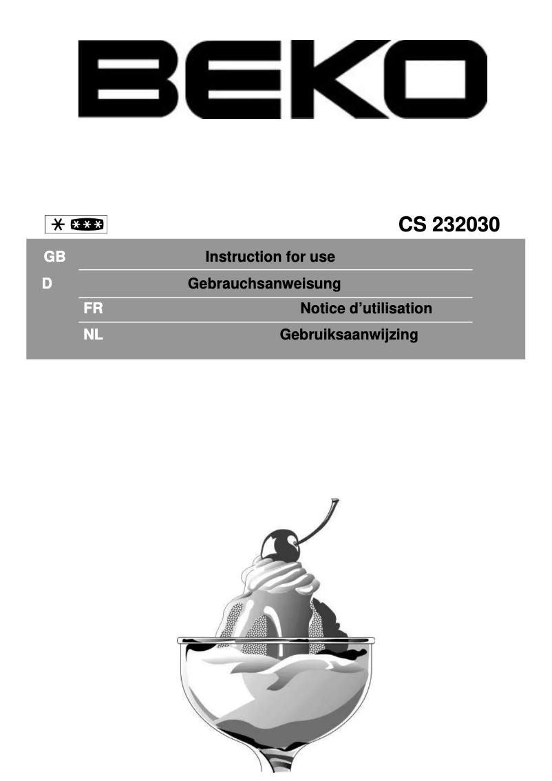 Página 1 del manual Manual de usuario Beko CS 232030 X