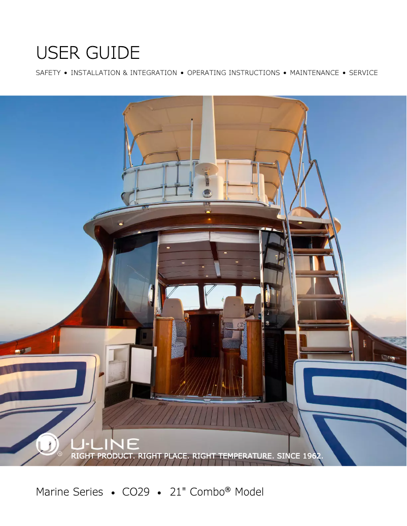 Página 1 del manual Manual de usuario U-Line Marine ULN-CO29W-20A