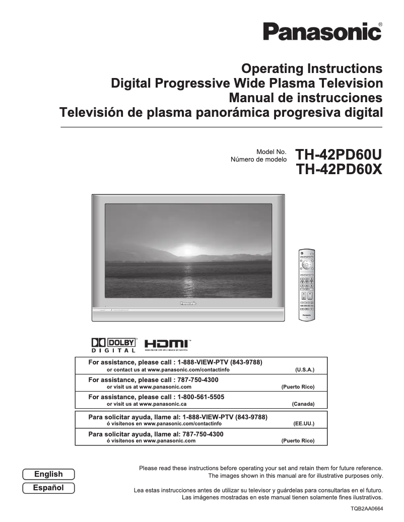 Imagen de la primera página del manual del dispositivo TH-42PD60U
