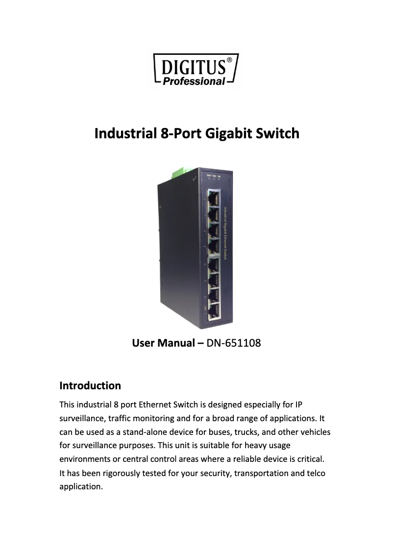 Imagen de la primera página del manual del dispositivo DN-651108