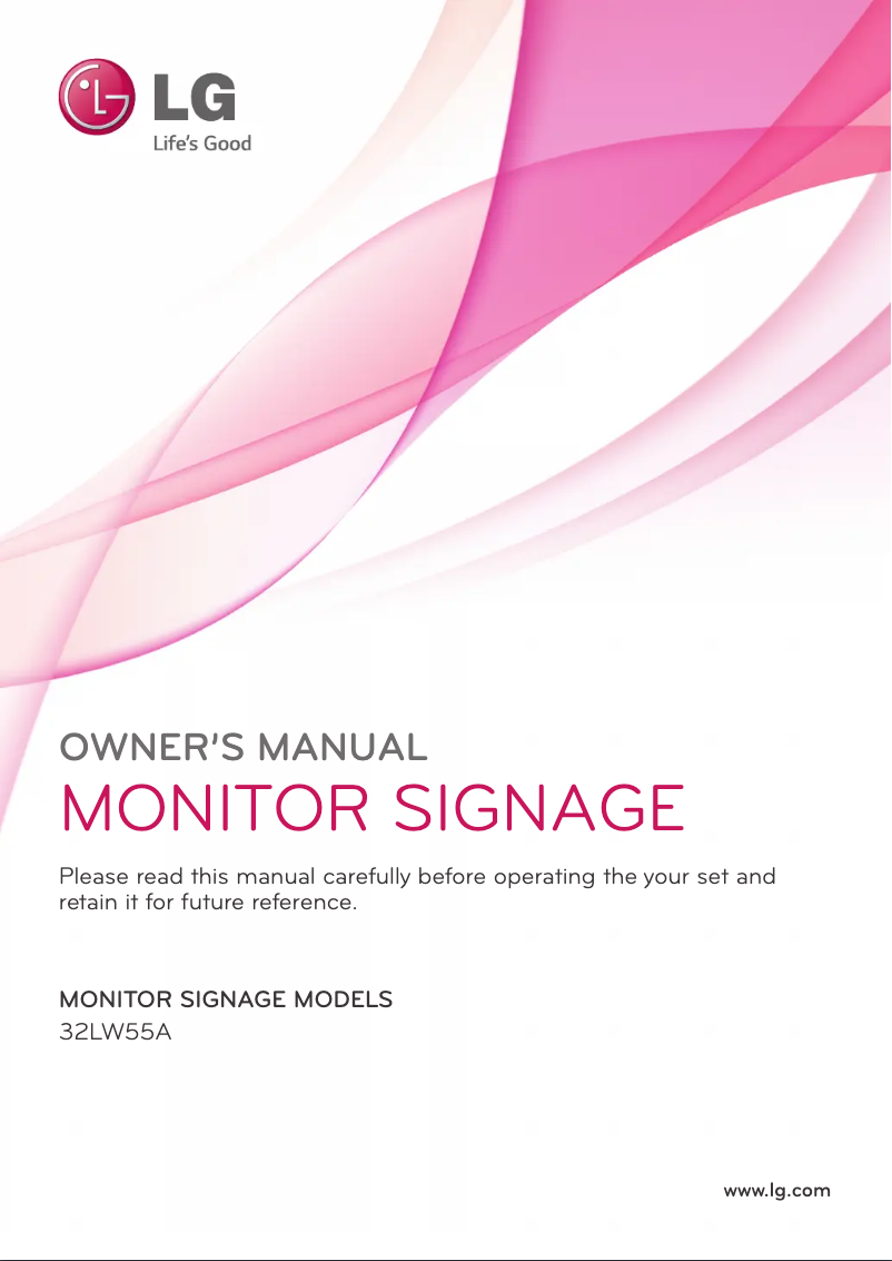 Imagen de la primera página del manual del dispositivo 32LW55A