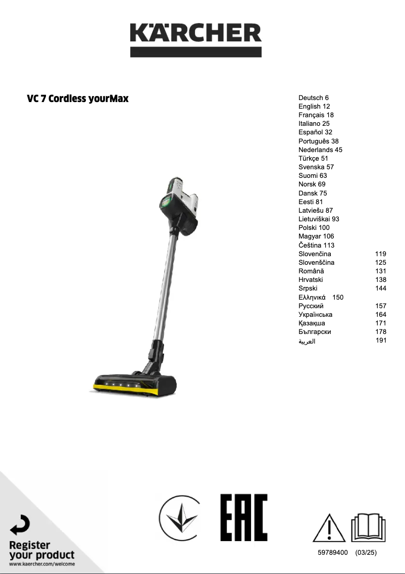 Página 1 del manual Manual de usuario Kärcher VC 7