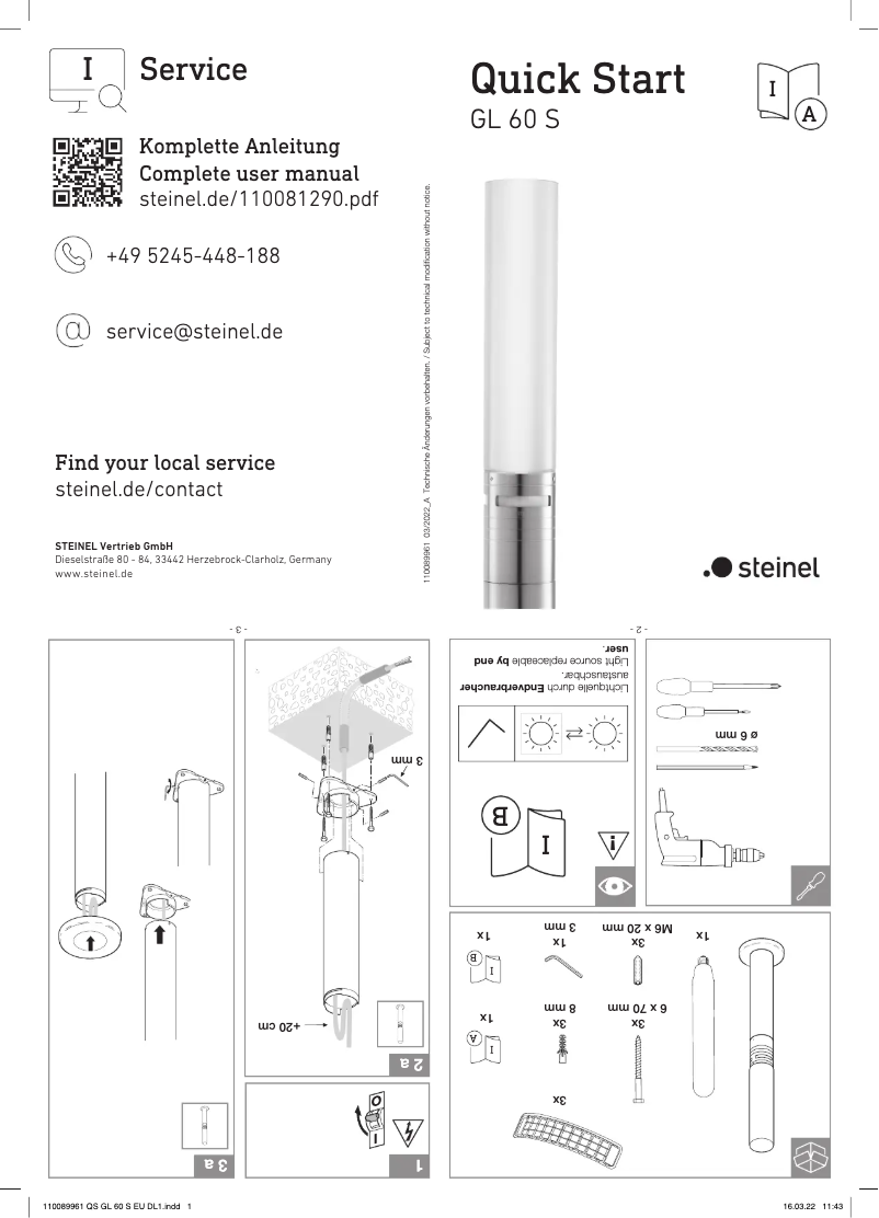 Imagen de la primera página del manual del dispositivo GL 60 S
