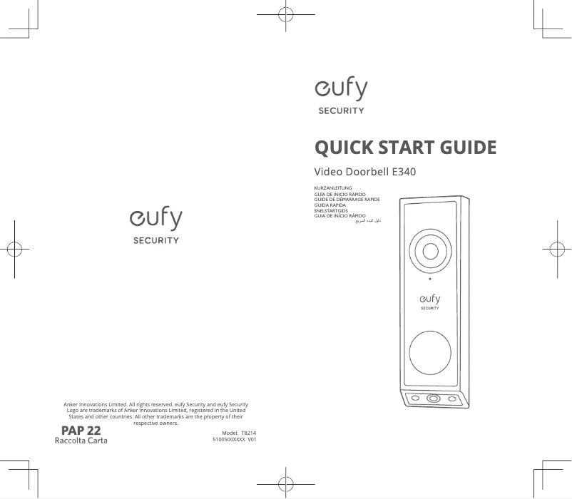 Página 1 del manual Manual de usuario Eufy Video Doorbell E340