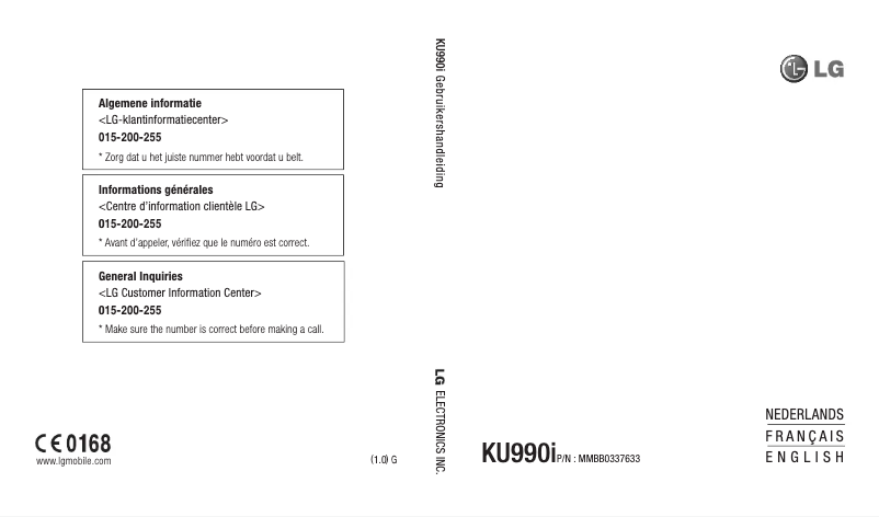 Imagen de la primera página del manual del dispositivo KU990I