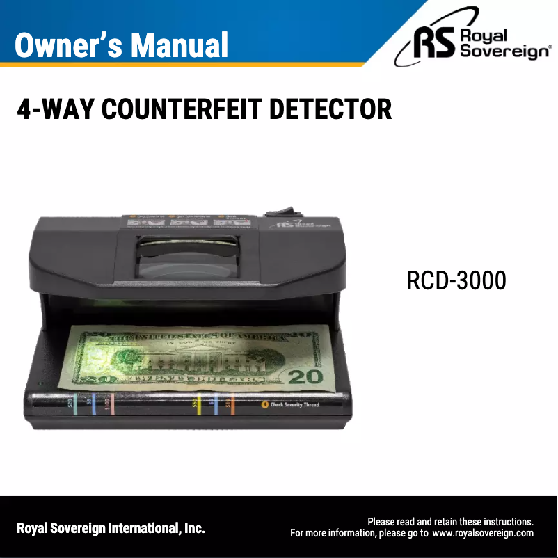 Imagen de la primera página del manual del dispositivo RCD-3000