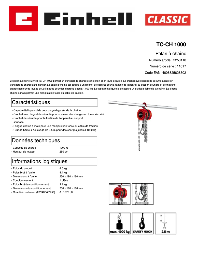 Imagen de la primera página del manual del dispositivo TC-CH 1000