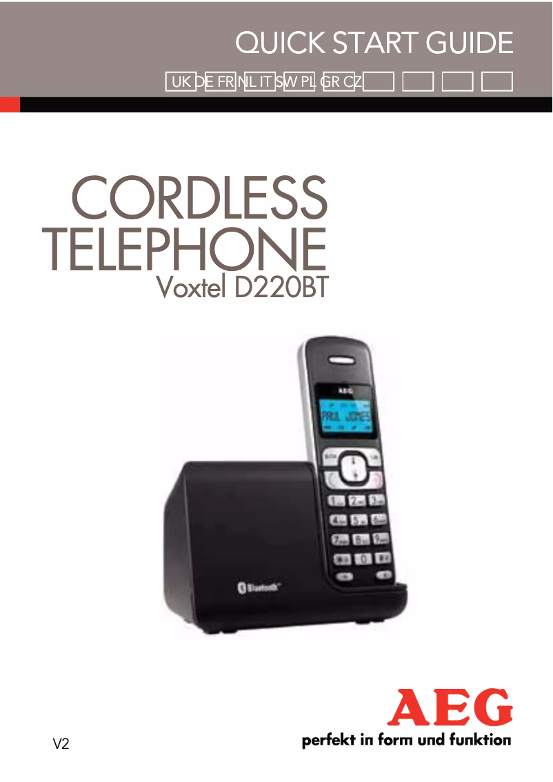 Imagen de la primera página del manual del dispositivo Voxtel D220BT