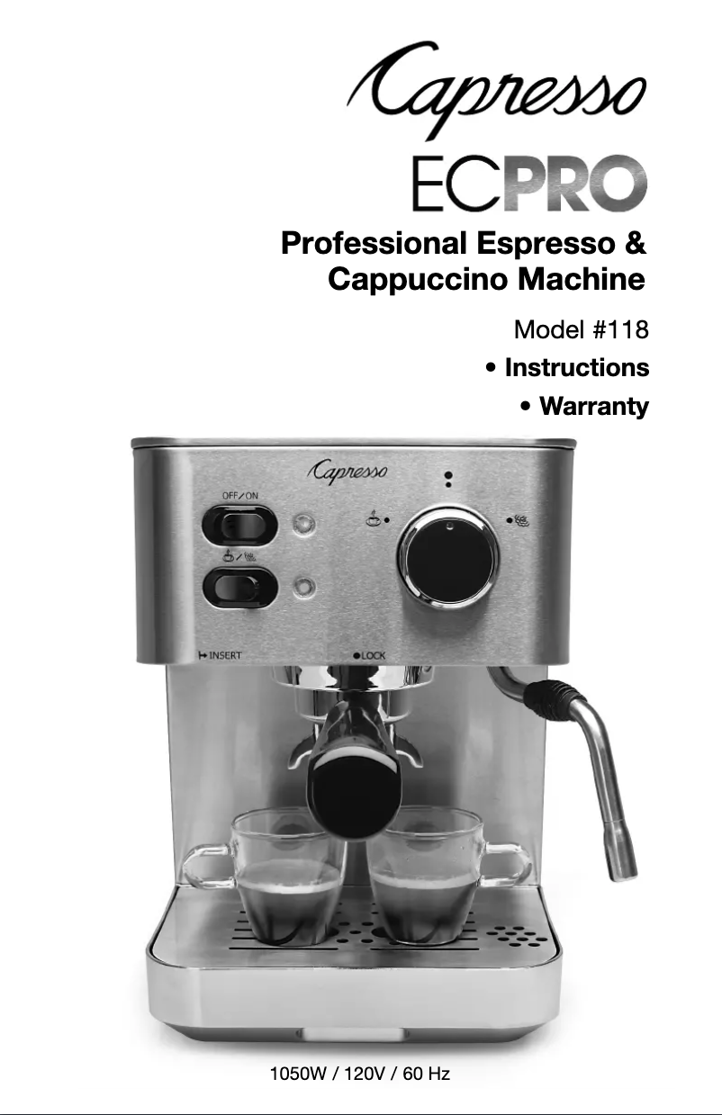 Imagen de la primera página del manual del dispositivo EC PRO 118.05