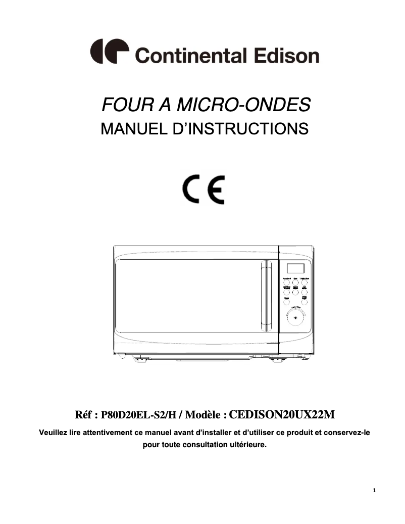 Imagen de la primera página del manual del dispositivo CEDISON20UX22M