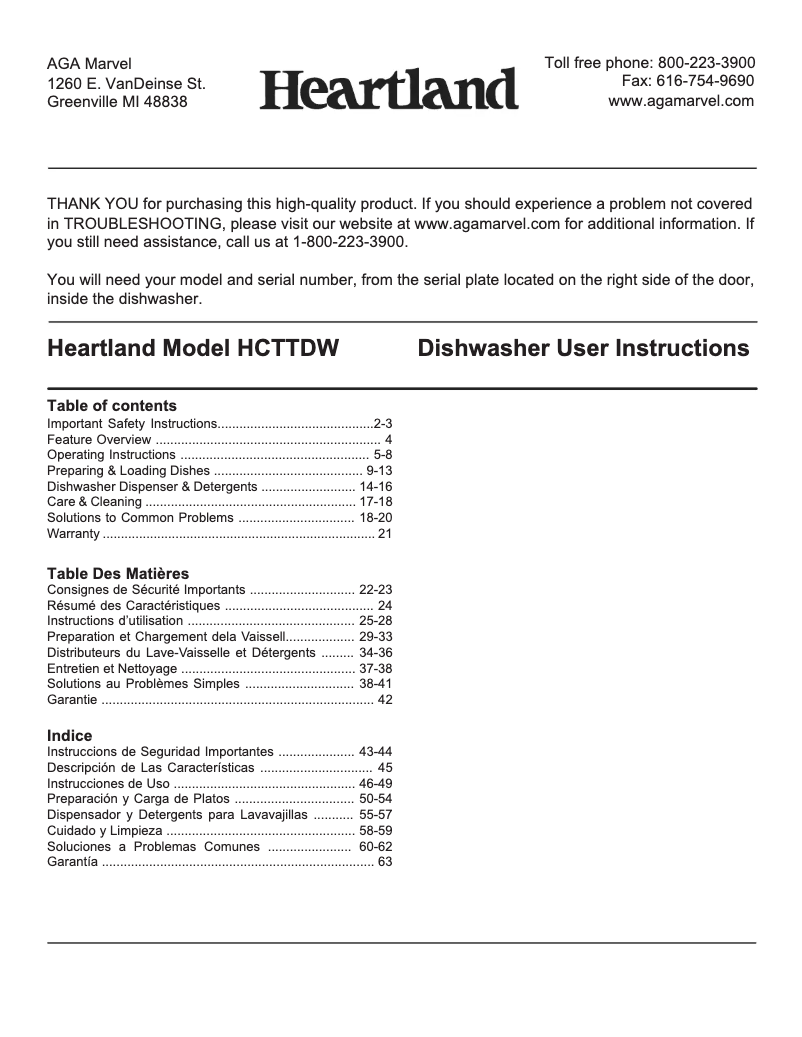Página 1 del manual Manual de usuario Heartland HCTTDW