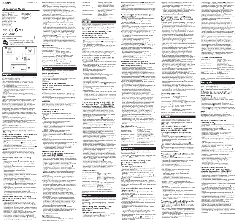 Imagen de la primera página del manual del dispositivo MSA-128S2