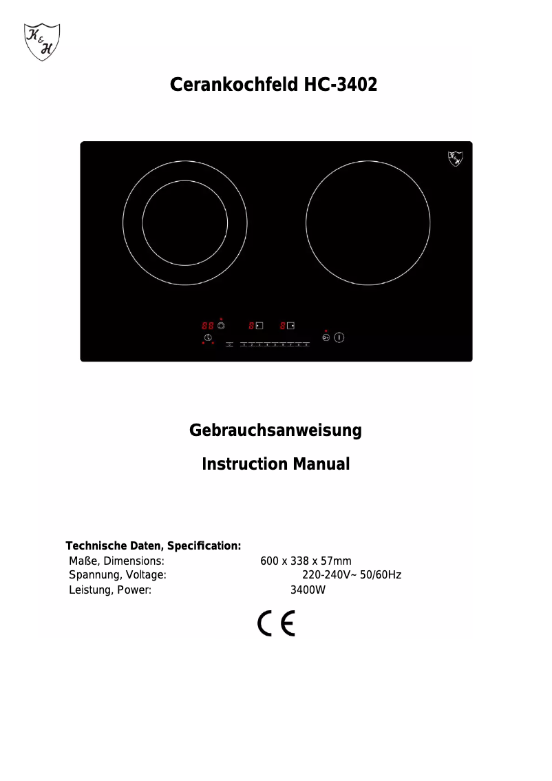 Imagen de la primera página del manual del dispositivo HC-3402