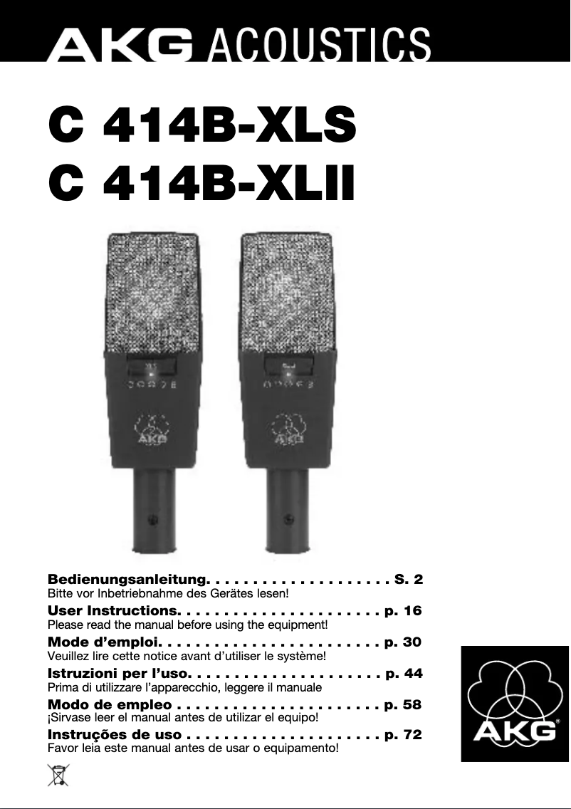 Página 1 del manual Manual de usuario AKG C 414B-XLS
