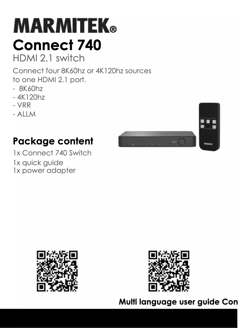 Página 1 del manual Manual de usuario Marmitek Connect 740