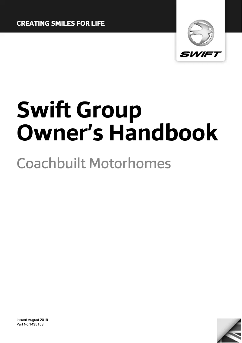 Página 1 del manual Manual de usuario Swift Coachbuilt (2020)