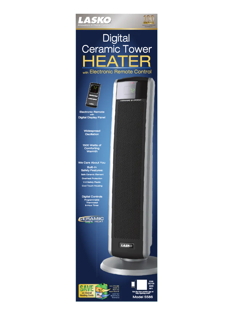 Página nº 1 - Ficha técnica Lasko 5586