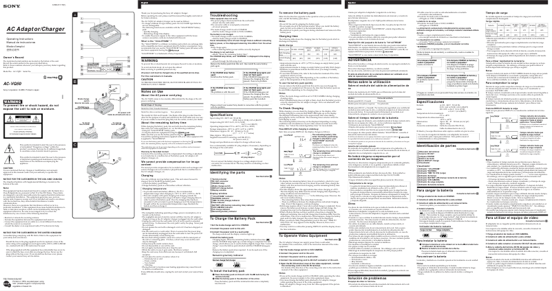 Página 1 del manual Manual de usuario Sony AC-VQ50