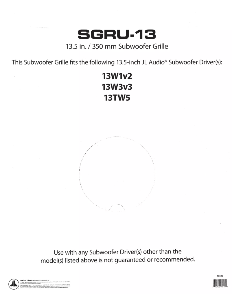 Página nº 1 - Manual de usuario JL Audio SGRU-13