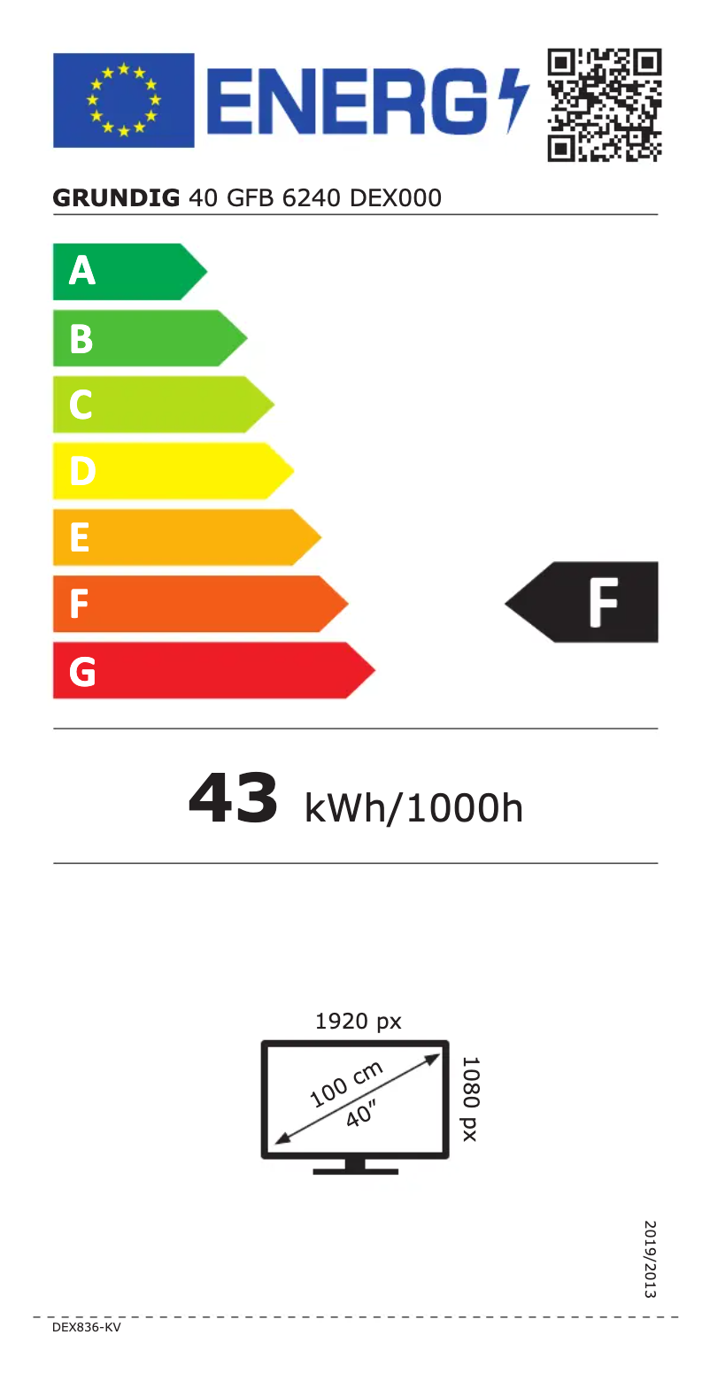 Página 1 del manual Etiqueta energética Grundig 40 GFB 6240