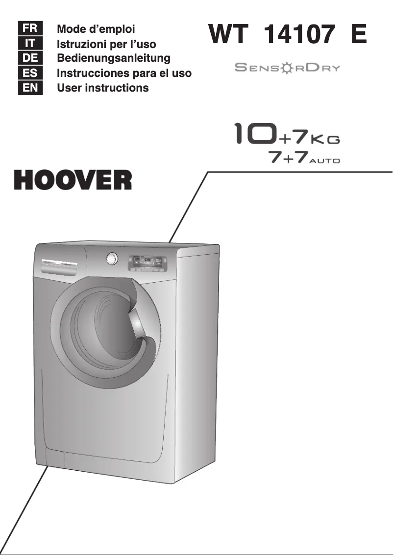 Página 1 del manual Manual de usuario Hoover WT 14107 E