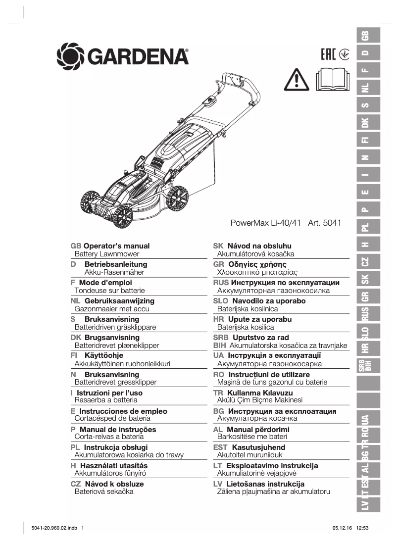 Página nº 1 - Manual de usuario Gardena PowerMax Li 40/41