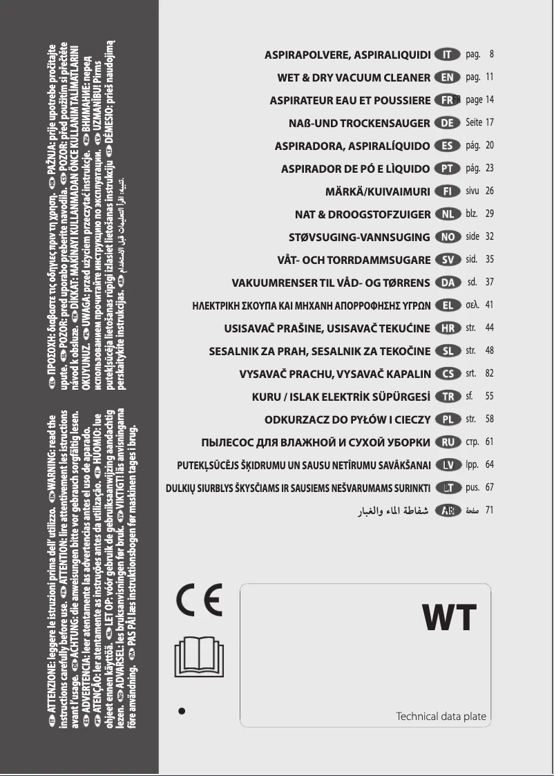 Imagen de la primera página del manual del dispositivo WT 20 X