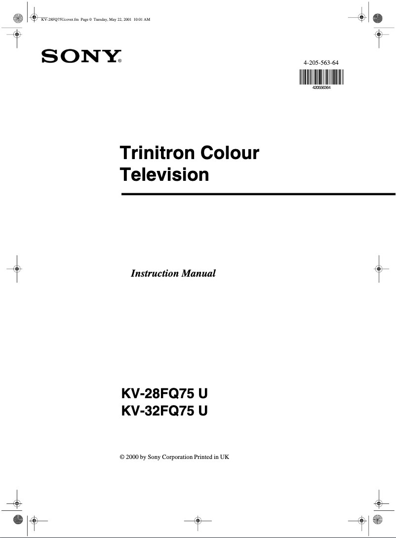 Imagen de la primera página del manual del dispositivo KV-32FQ75E