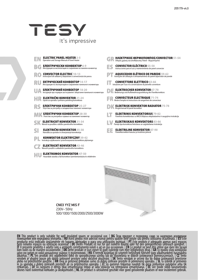Imagen de la primera página del manual del dispositivo CN03 100 MIS F
