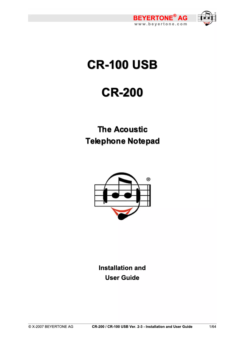 Página nº 1 - Manual de usuario Sima CR-200