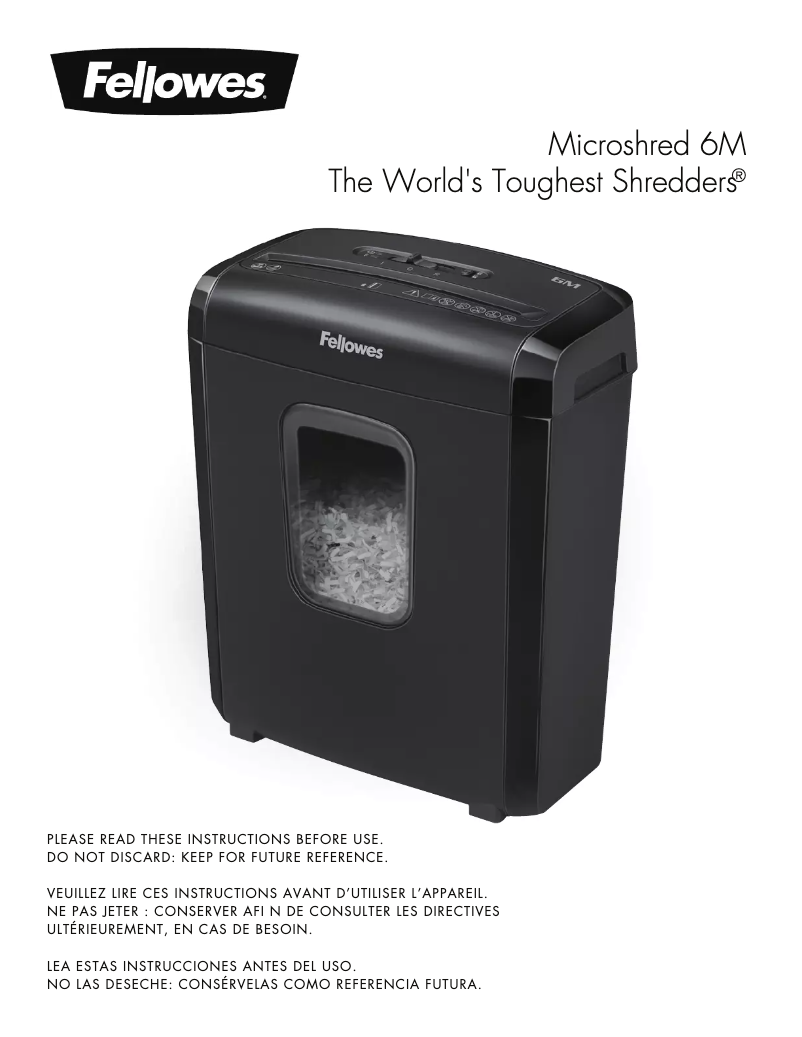 Página 1 del manual Manual de usuario Fellowes MicroShred 6M