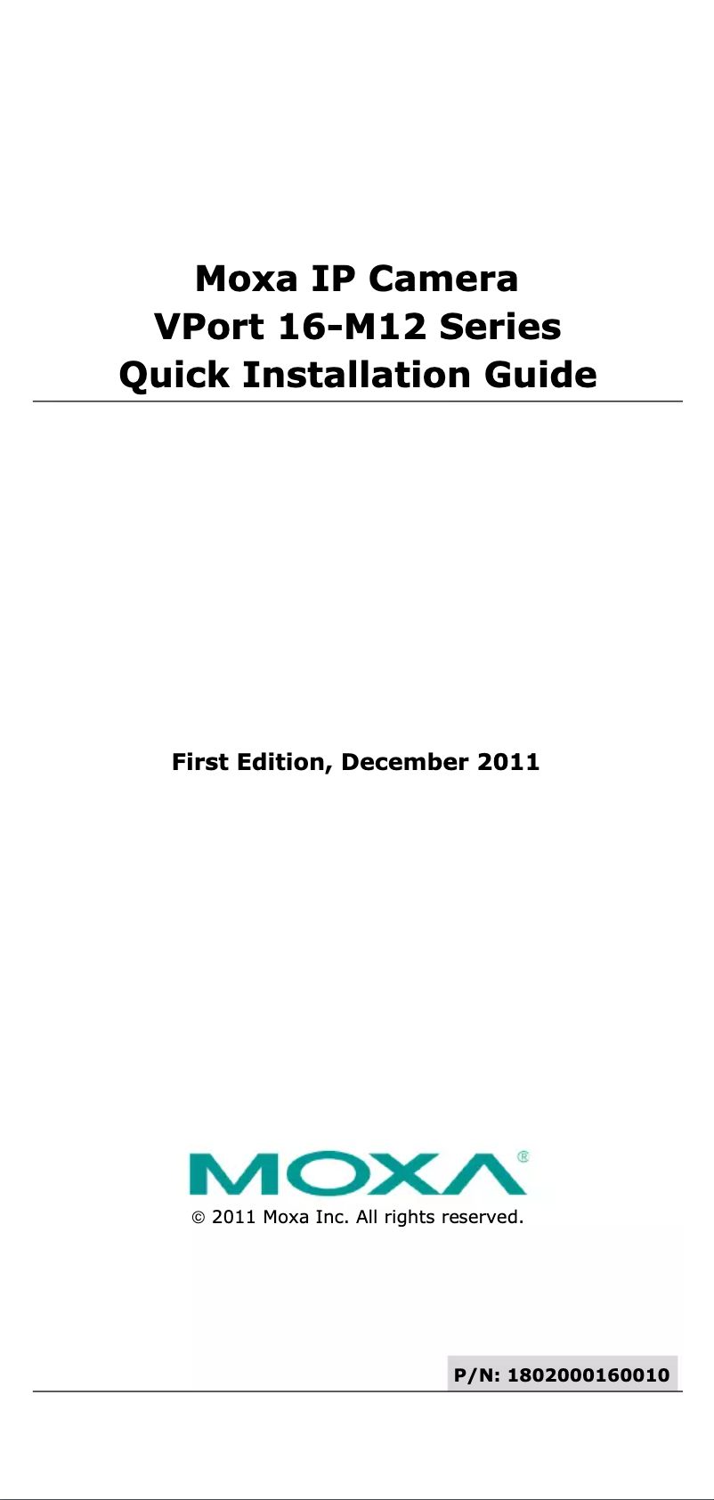 Página 1 del manual Manual de usuario Moxa VPort 16-DO-M12-CAM3L5460N