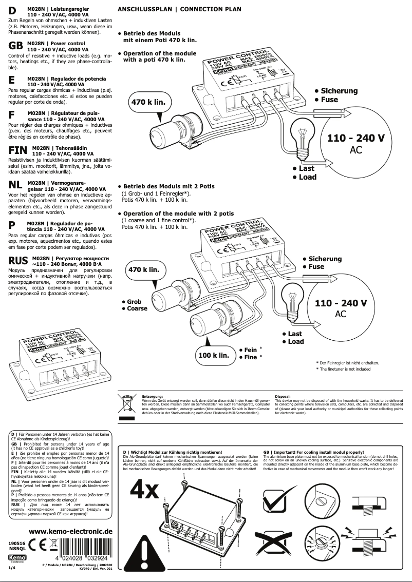 Imagen de la primera página del manual del dispositivo M028N
